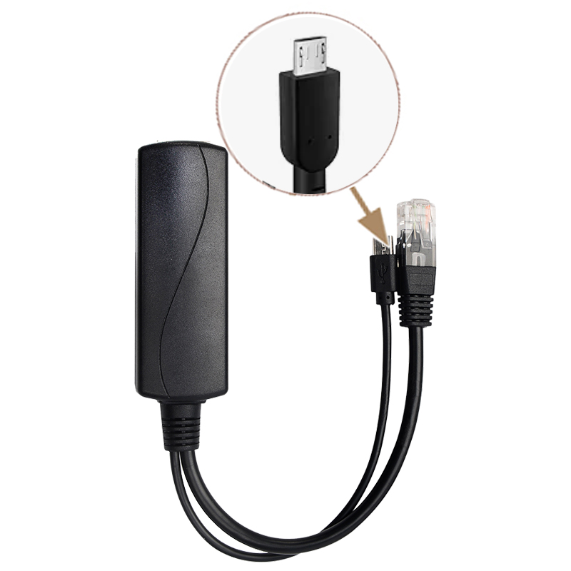 2020 SDaPo New Hot sales Micro USB Port USB0502 IEEE802.3af Standard 5V/2.4A 1500V high voltage isolation POE Splitter