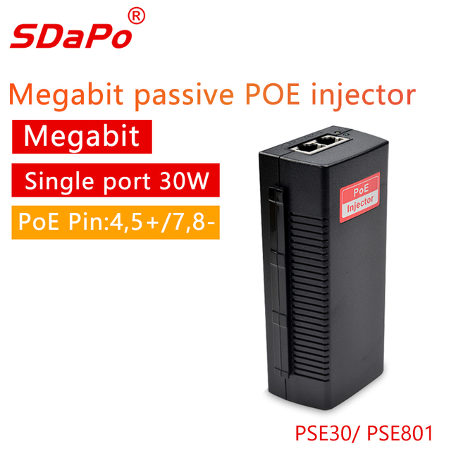 PSE30/PSE801 100Mbps 30W PoE Injector