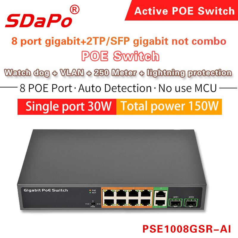 PSE1008GSR-AI PSE0822GD-AI 8 Port PoE Network Switch