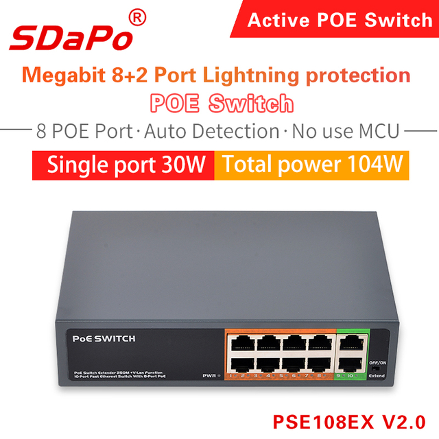 PSE108EX V2.0 PSE0820FD-E 8 Port PoE Network Switch