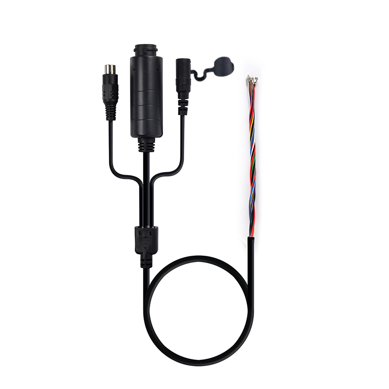 FS5712R 12V1A 10/100M IP66 Waterproof Black PoE Cable with Audio Jack For IPC