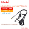 FS5712FW 12V1A 10/100M IP66 Waterproof PoE Cable with Reset Button For IPC